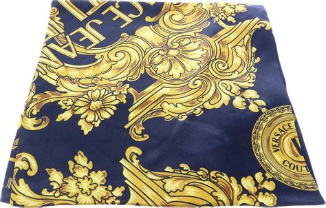 versace schwarz gold schals|Versace wool scarf.